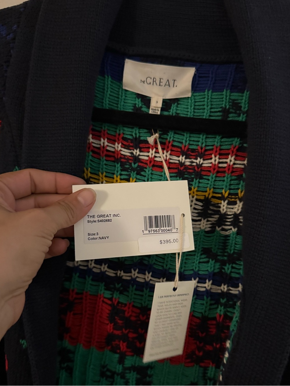 The Great. The Garden Lodge Cardigan in Navy - Picture 7 of 10